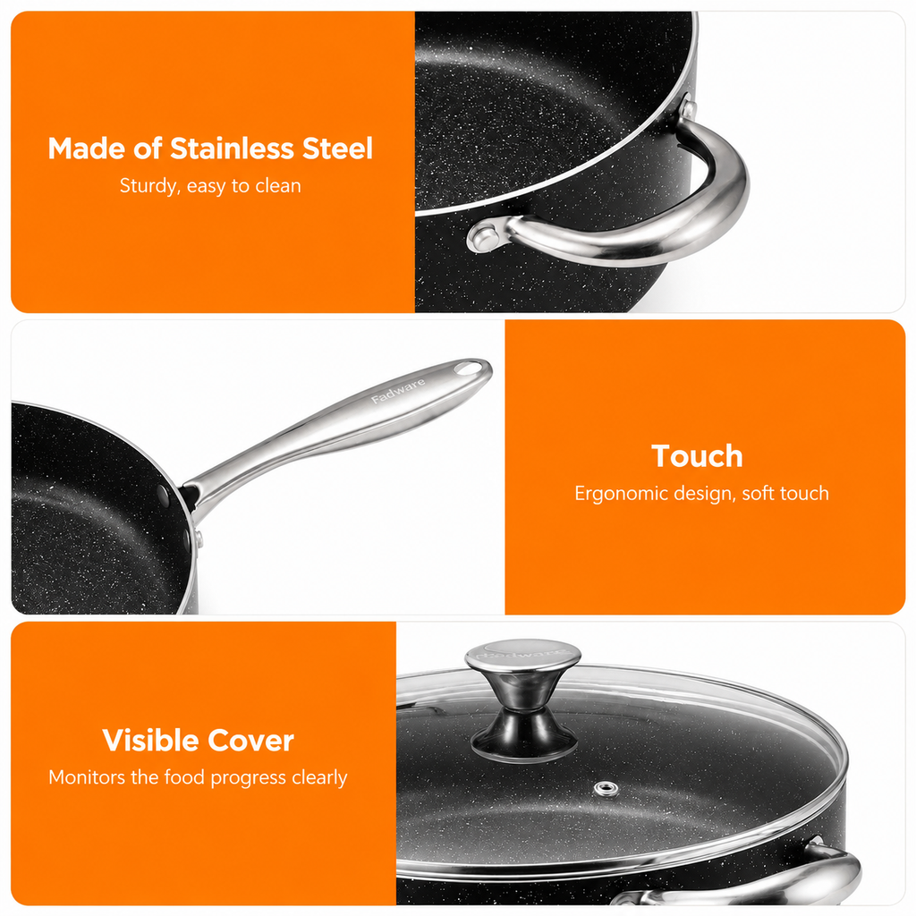 Vesano 10-Piece Nonstick Cookware Set – Induction Compatible