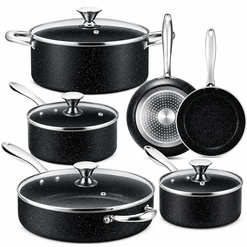 Vesano 10-Piece Nonstick Cookware Set – Induction Compatible